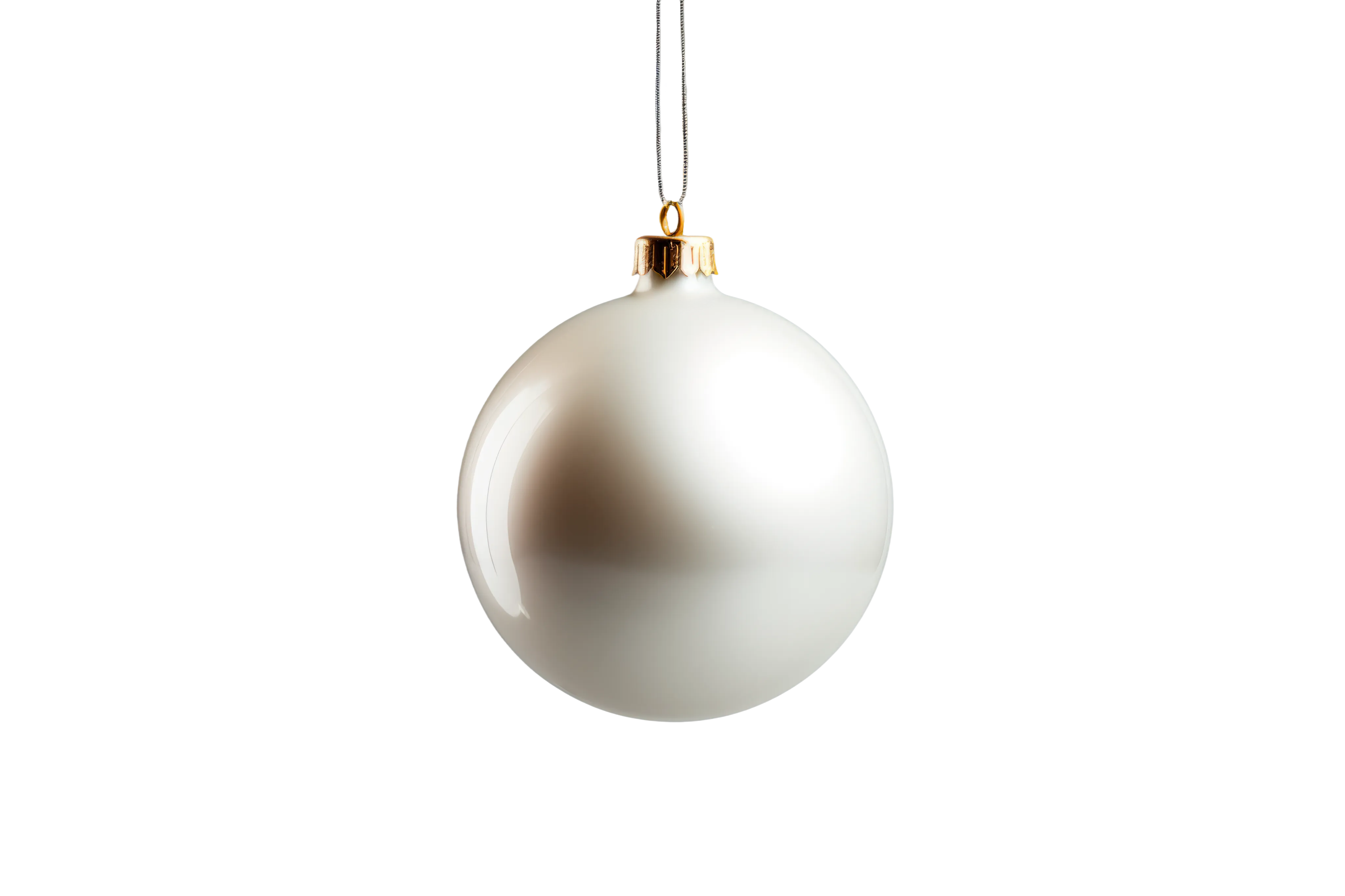 Ilustracja białej, świątecznej bombki